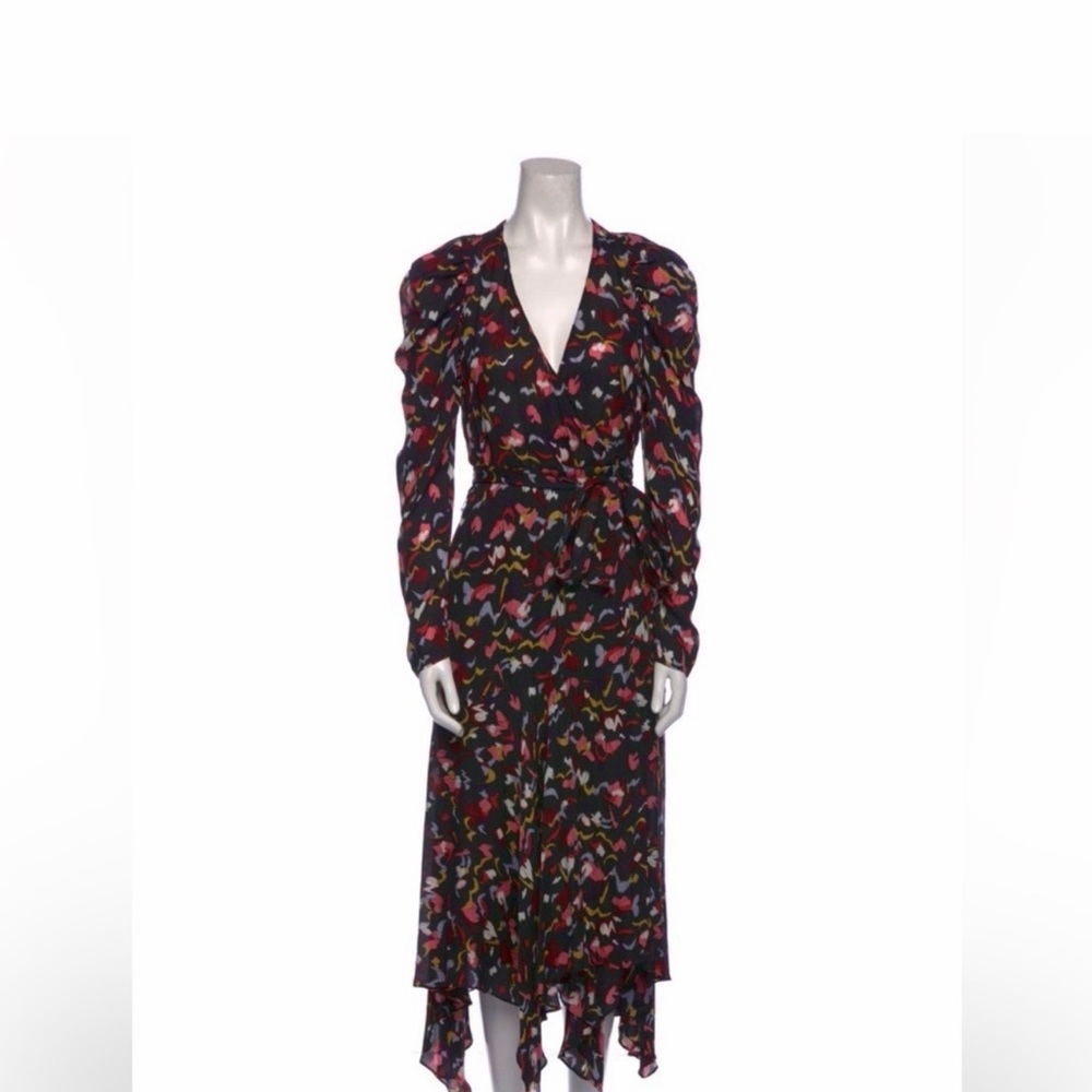 A.L.C. Black Multicolor Midi Dress